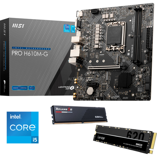 Upgrade Kit PRO H610M-G + Core i5-12400F + 16 GB + 512 GB SSD