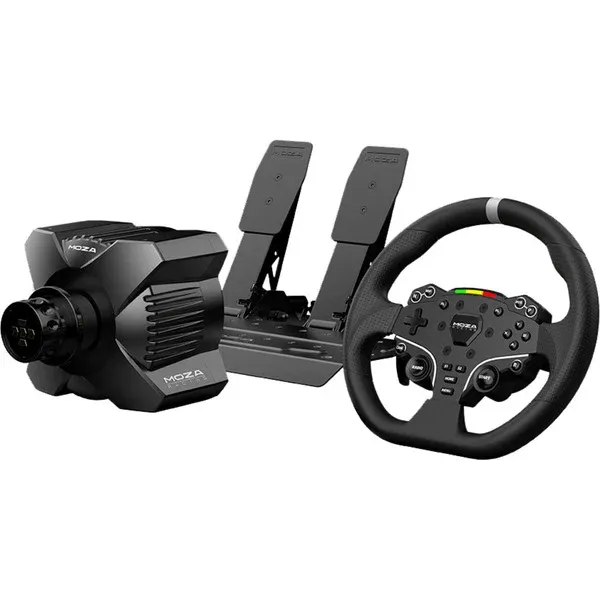 MOZA R3 + ES + SR-P Lite bundel voor pc (Zwart, Basis, stuur en pedalen) (3)